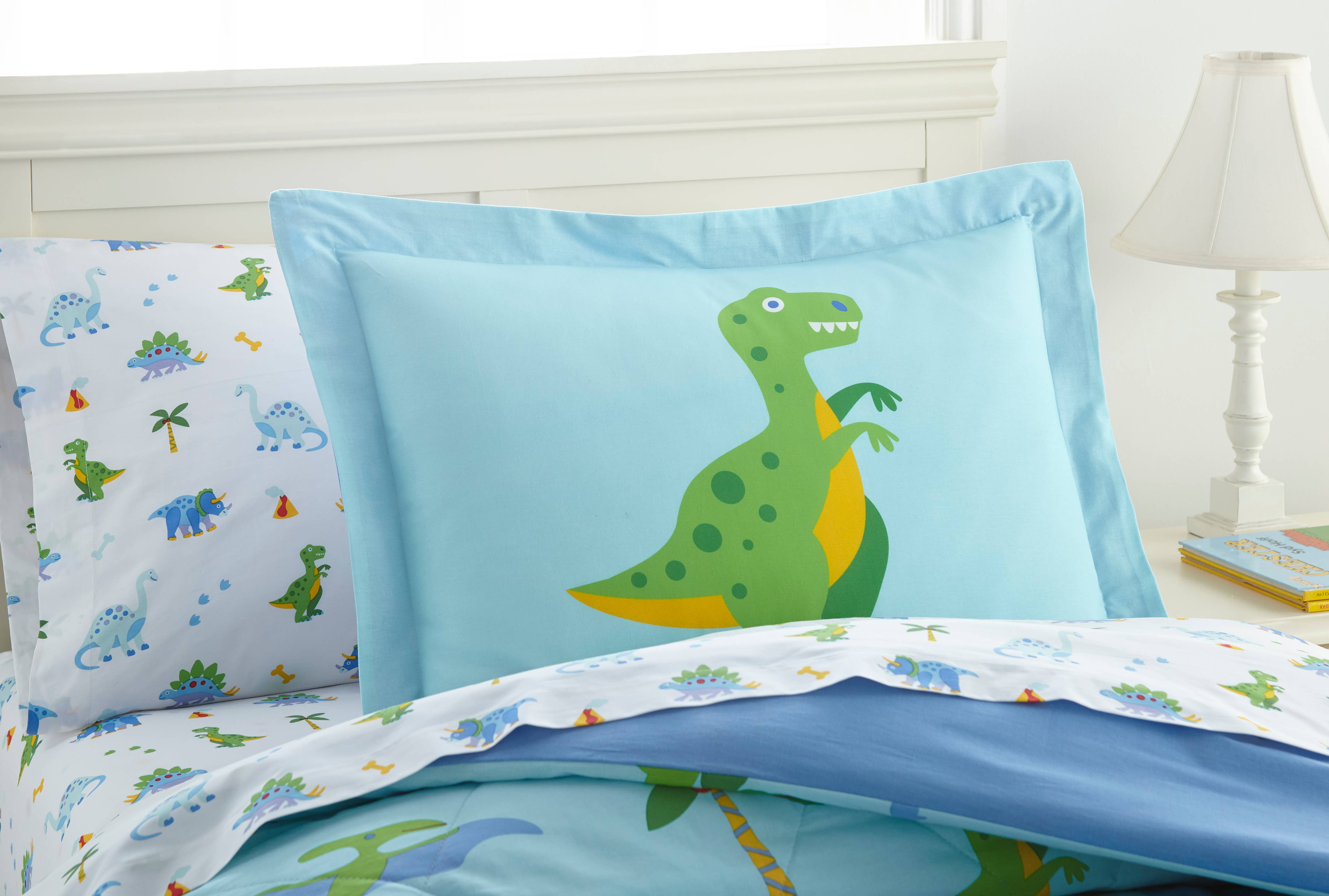 Wildkin - Venta al por mayor Conjunto de ropa de cama - Niños y bebés - Dinosaurio Land 7 pc cama de algodón en una bolsa - completo2