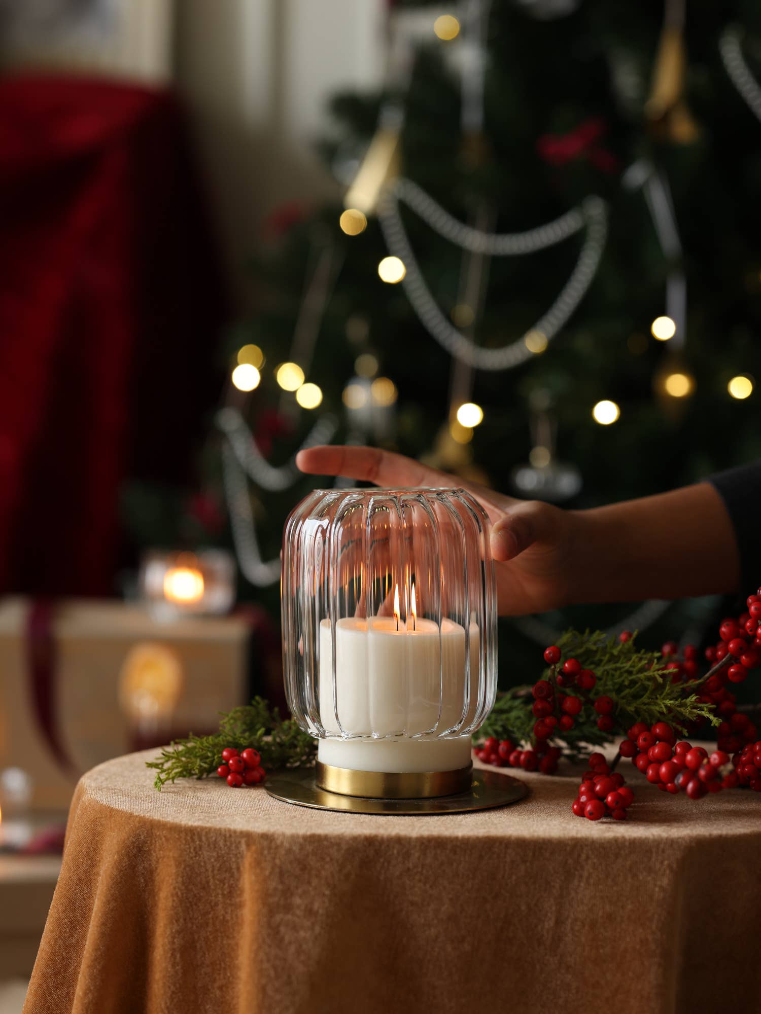 Fleck - Wholesale Candle Holder - Kira Glass Lantern, Large3