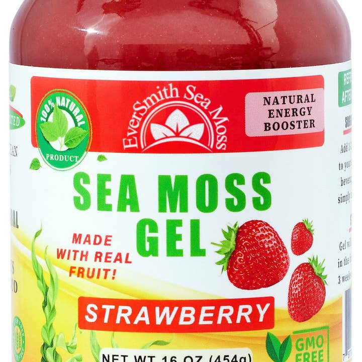 EverSmith Organics - Wholesale Oral Supplement/Vitamin - Strawberry Sea Moss Gel (16 Ounce)