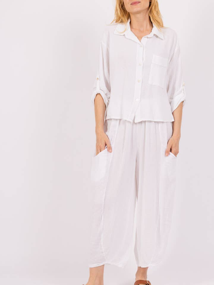 Linen cotton trousers 20524 for wholesale by Shyloh