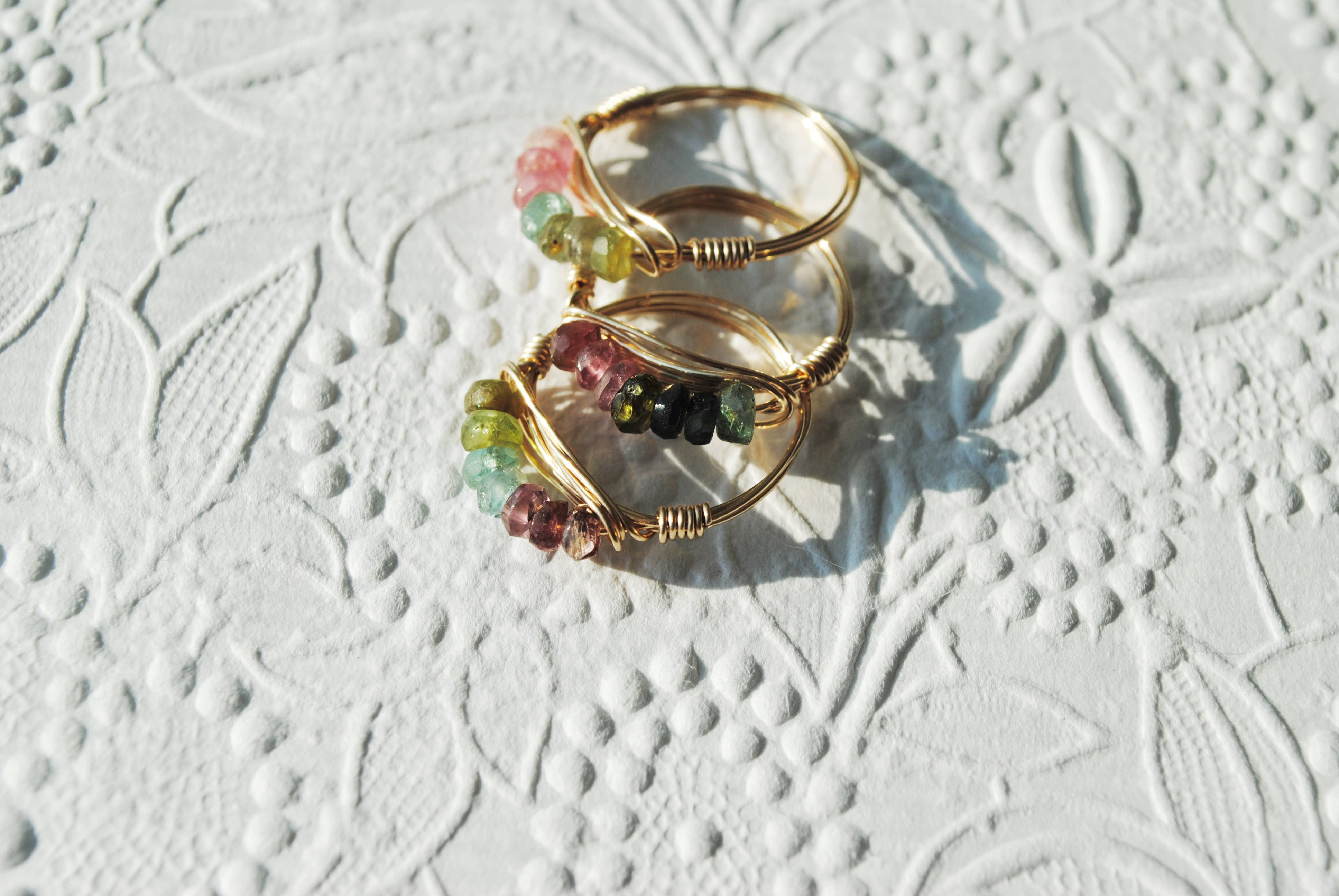 Seaflowerjewelry - Wholesale Band/Stacked Ring - Rainbow band ring Rainbow tourmaline band gold fill sterling3