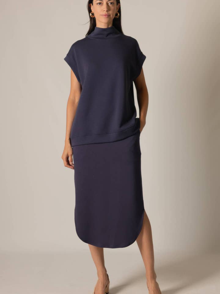 P. CILL - Wholesale Knit Top - Women's - P. CILL Butter Modal Mock Neck Capped Sleeve Top2