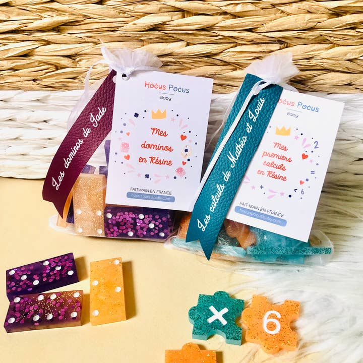 Hocus Pocus Happy - Wholesale Dominoes - Resin domino handmade in France for original gift3