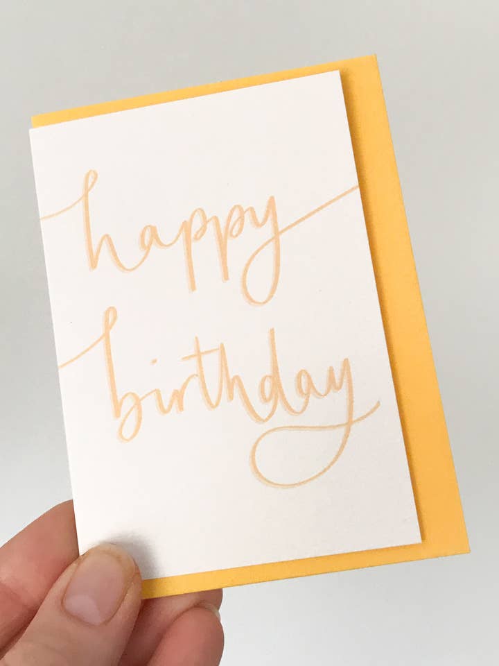Happy Birthday - Mini Card - Yellow for wholesale by Sunshine for Breakfast