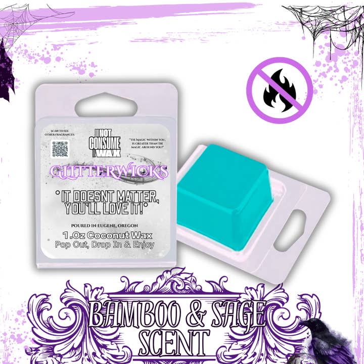 Restrain Yourself B*tch : Bamboo & Sage Scented Wax Melt for wholesale by Glitterwicks