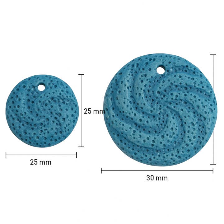 Only Beads - Wholesale Beads - Dyed Coin Lava Beads | 25–30mm | 15" Strand | 1.5mm Hole6