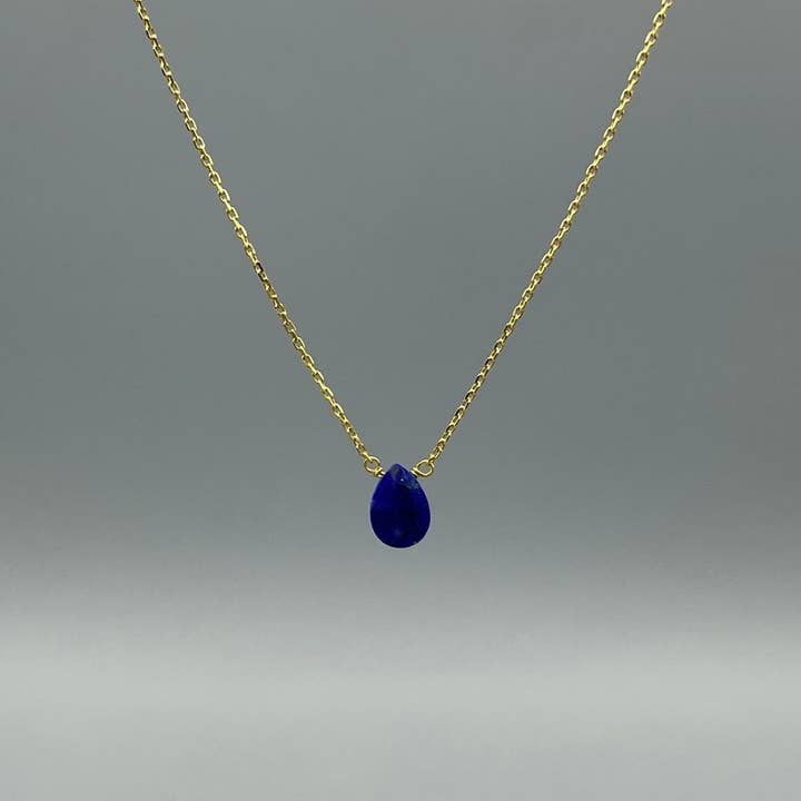 Something Silver – Großhandel Kette mit Anhänger/Charm – Zarte Tropfen-Edelstein-Halskette5