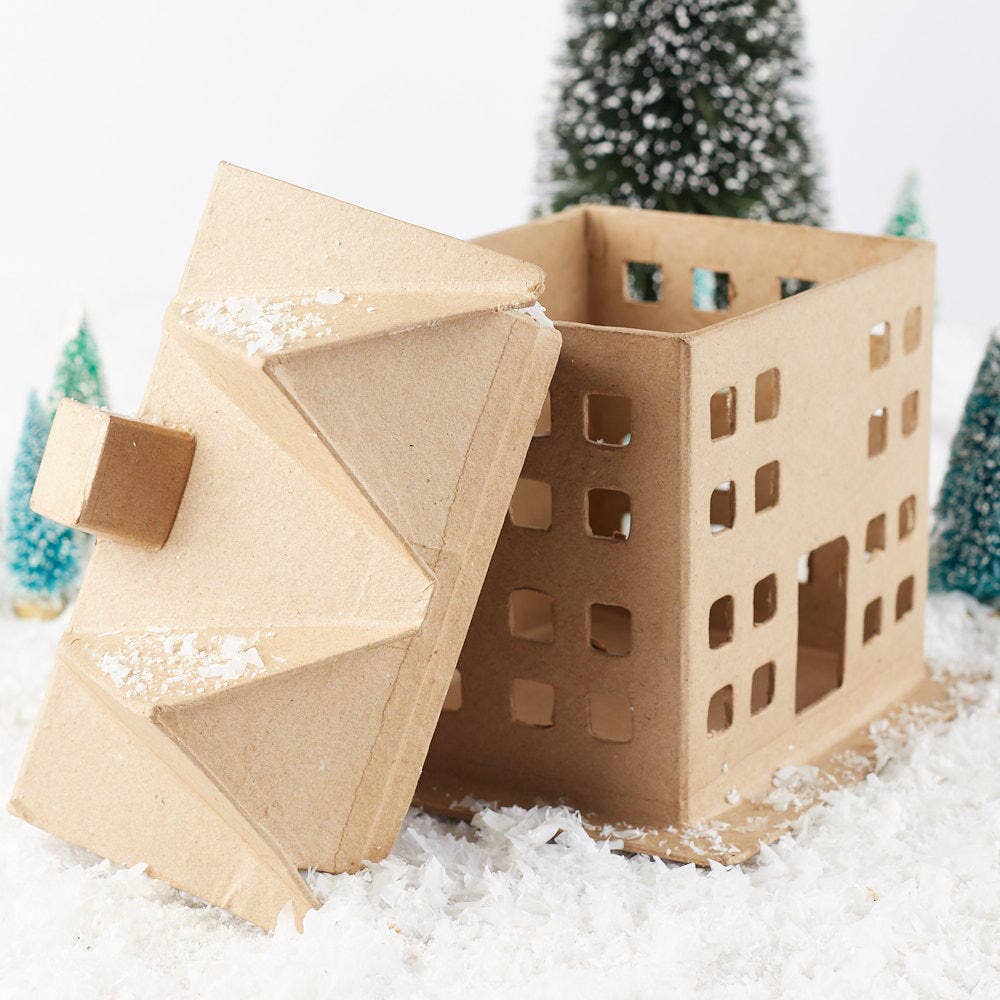 Factory Direct Craft - Vendita all'ingrosso Cartapesta - Casa di Cartapesta a Forma di Scatola - 17,8 cm x 22,9 cm x 14 cm2
