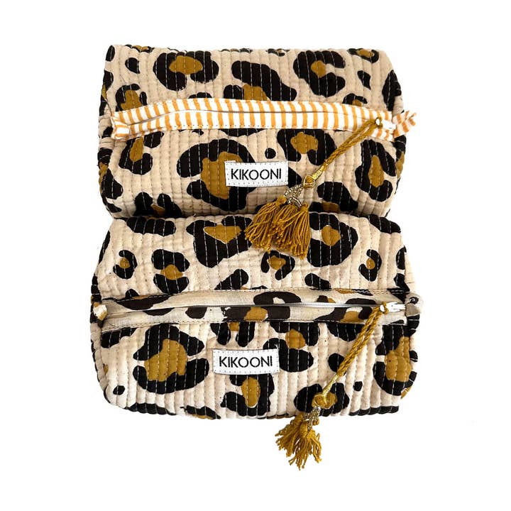 handmade small cosmetic bag "oh Leo" for wholesale by kikooni