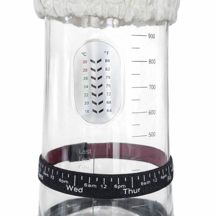 My Rustic Roots - Wholesale Baking Dish - 34oz Sourdough Starter Jar Kit, Feeding Tracker, Temperature2