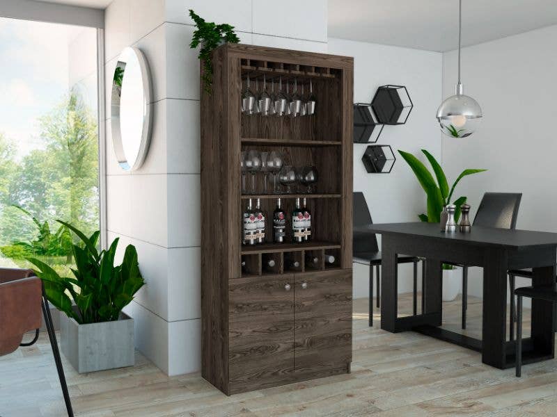 TUHOME FURNITURE - Wholesale Cabinet - Montenegro Bar Cabinet, Double Door Cabinet, Five Cubbies3
