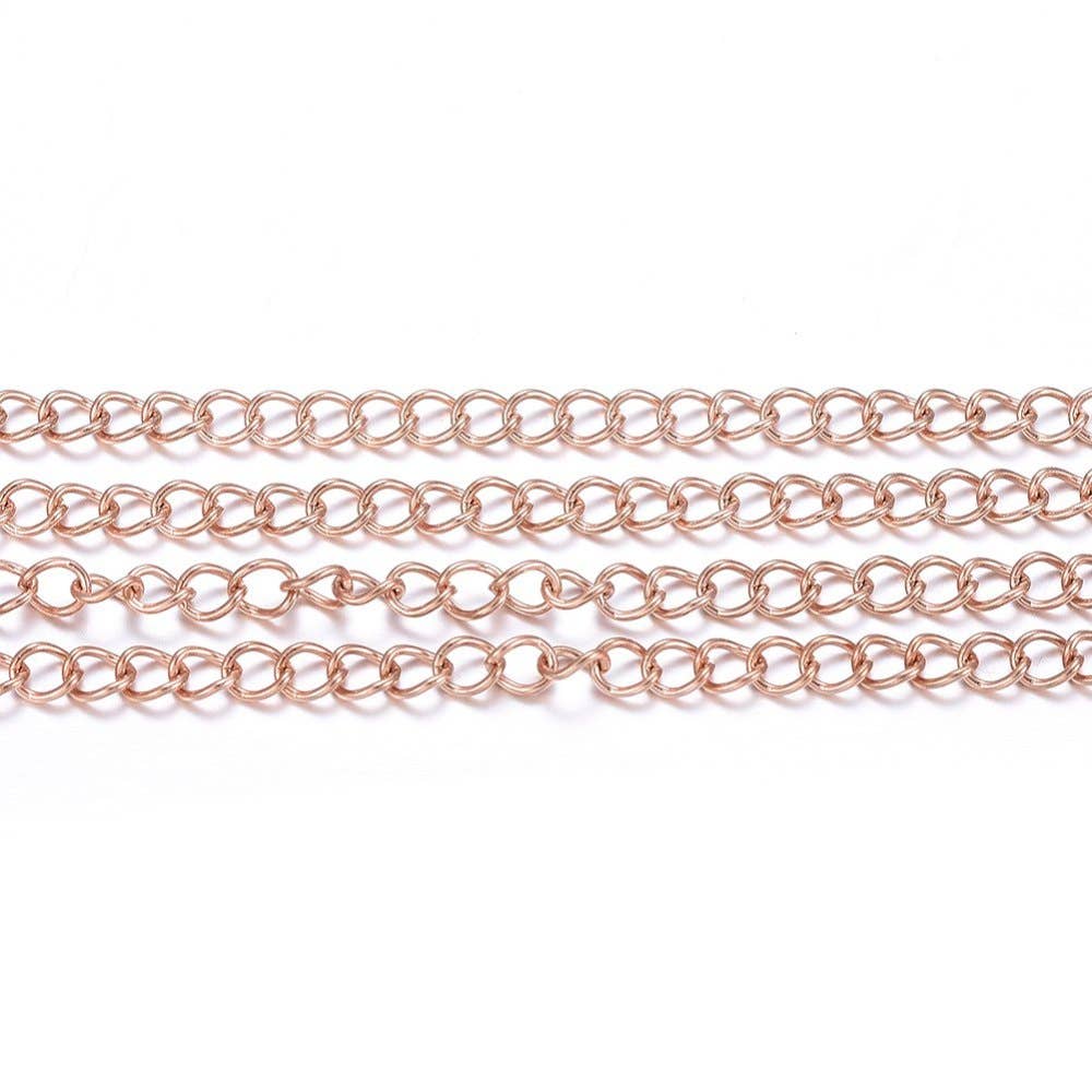 Love, Paige Designs - Wholesale Link & chain necklace - Rose Gold Curb Chain By the Foot - Stainless Steel1