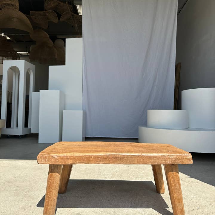 Office Objets - Venta al por mayor Mesas auxiliares - Mesa baja pequeña de teca rubia cuadrúpeda H:30 L:63,5 l:4018