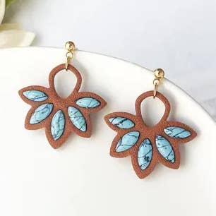 My Sister’s Things - Wholesale Dangle Earrings - Western Dangle Earrings, Faux Turquoise Polymer Clay Earring