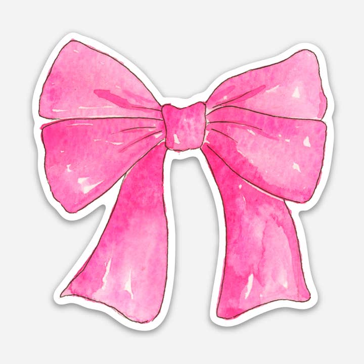 Pink Bow Sticker - 3"x3" Coquette Bow for wholesale by KelseyMDesigns