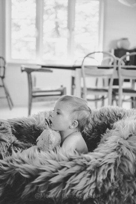 Mellow - Wholesale Pouf - Natural Sheepskin Beanbag - Greige17