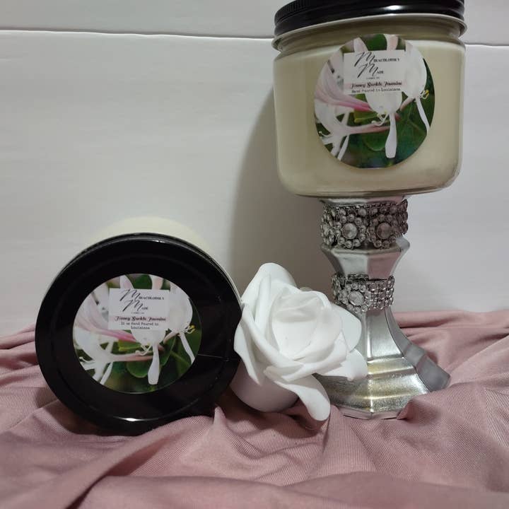 Honey Suckle Jasmine Candle, 12 oz for wholesale by Miraculously Made Candle Co