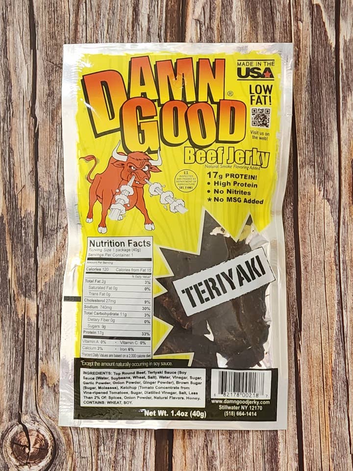 1.4 oz Premium Teriyaki Beef Jerky for wholesale by Damn Good Beef Jerky