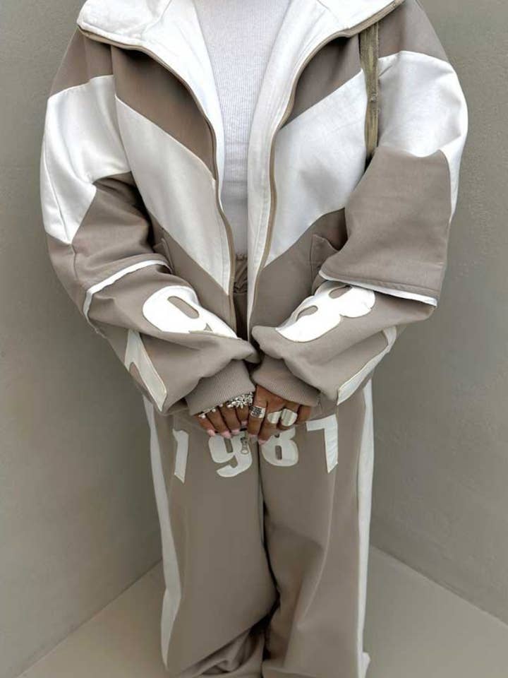 NINEXIS - Wholesale Top & Pant Set (NOT Loungewear) - Women's - CWSS0805_CONTRASTING COLOR LONG SLEEVE JACKET PANTS SUIT