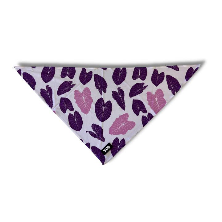 The Keiki Dept - Wholesale Pet Bandana - Dog - Hawaiian Pet Pink & Purple Kalo Bandana