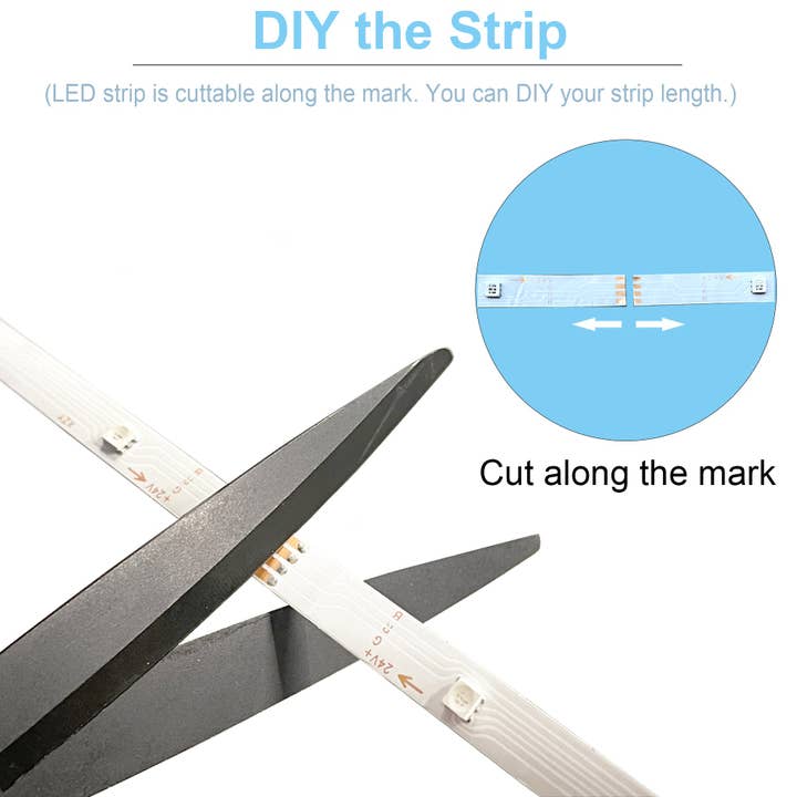 Wittbizz Snacks - Wholesale String Lights - RGB LED Strip Lights 100ft - Remote & App Control, Music Sync, Waterproof, DIY5