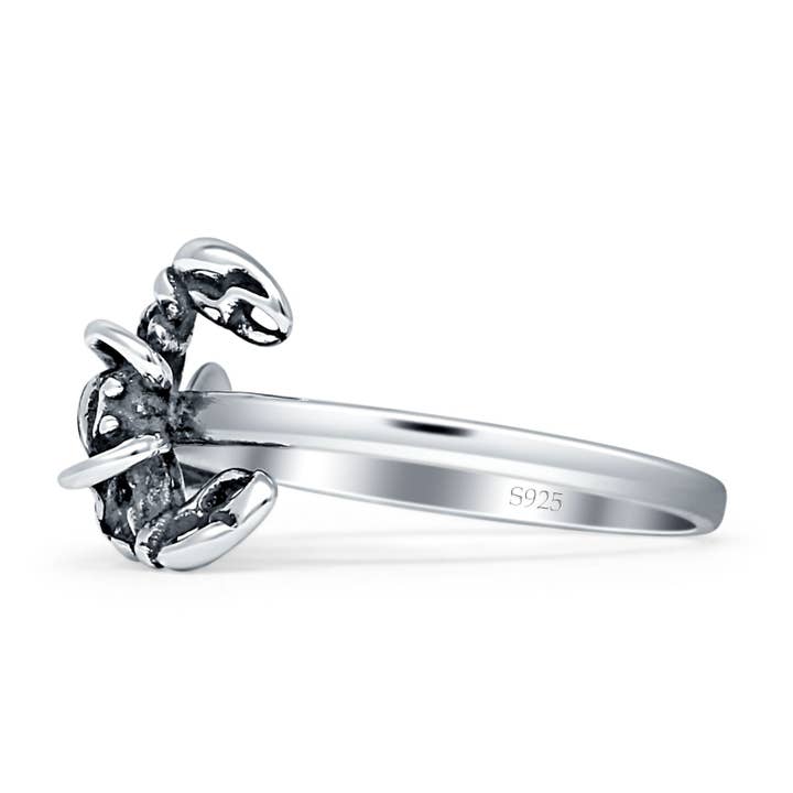 Sterling Silver Oxidized Crawfish Lobster Ring for wholesale on Faire