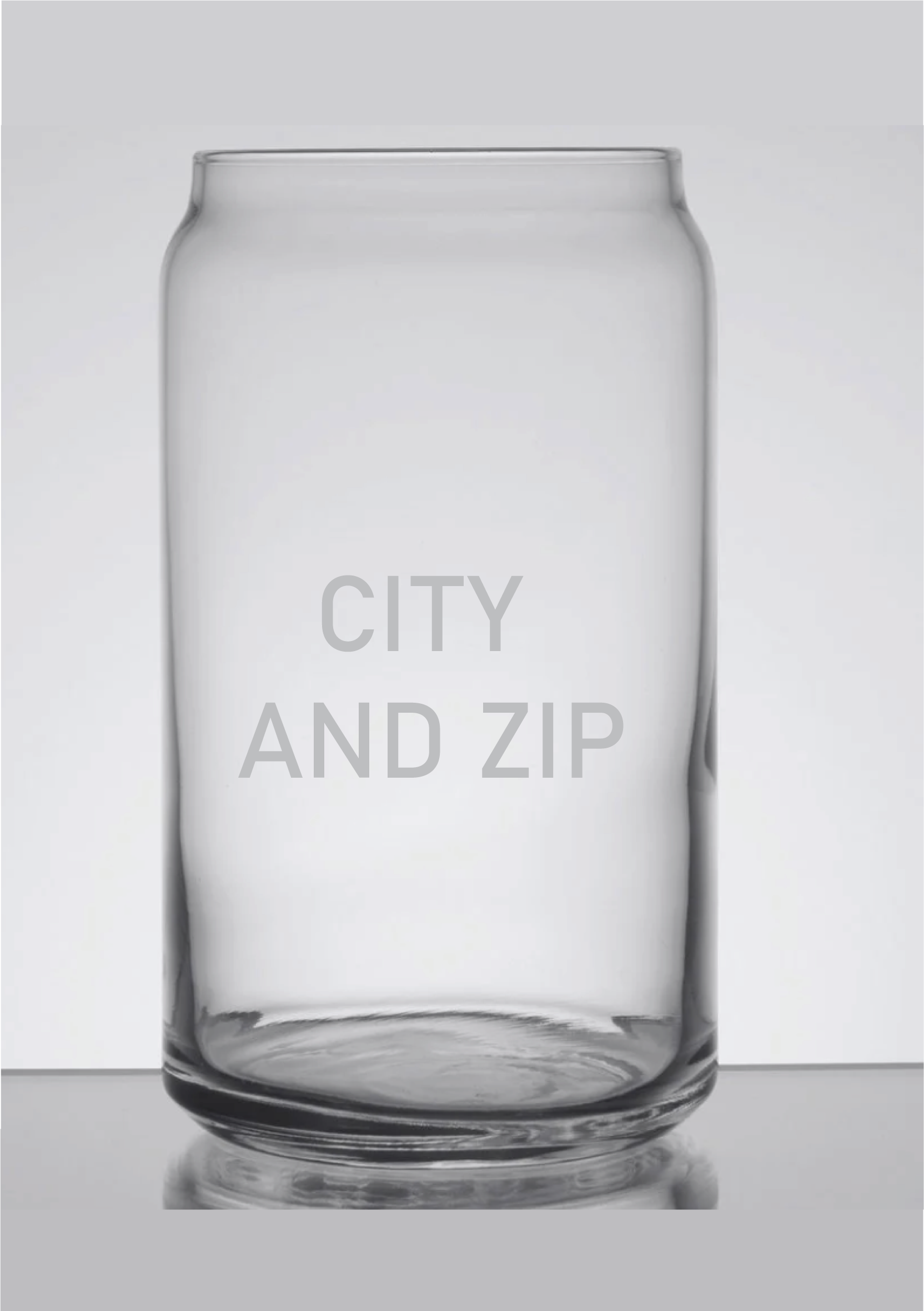 Oh It's A Party - Wholesale Drinking Glass/Cup - Beer Can Glass, City and Zip Custom Etched 16 oz.1