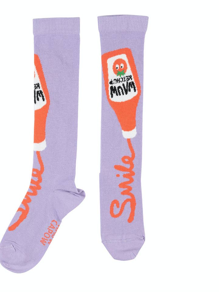 Purple Ketchup kids Knee Socks for wholesale on Faire0