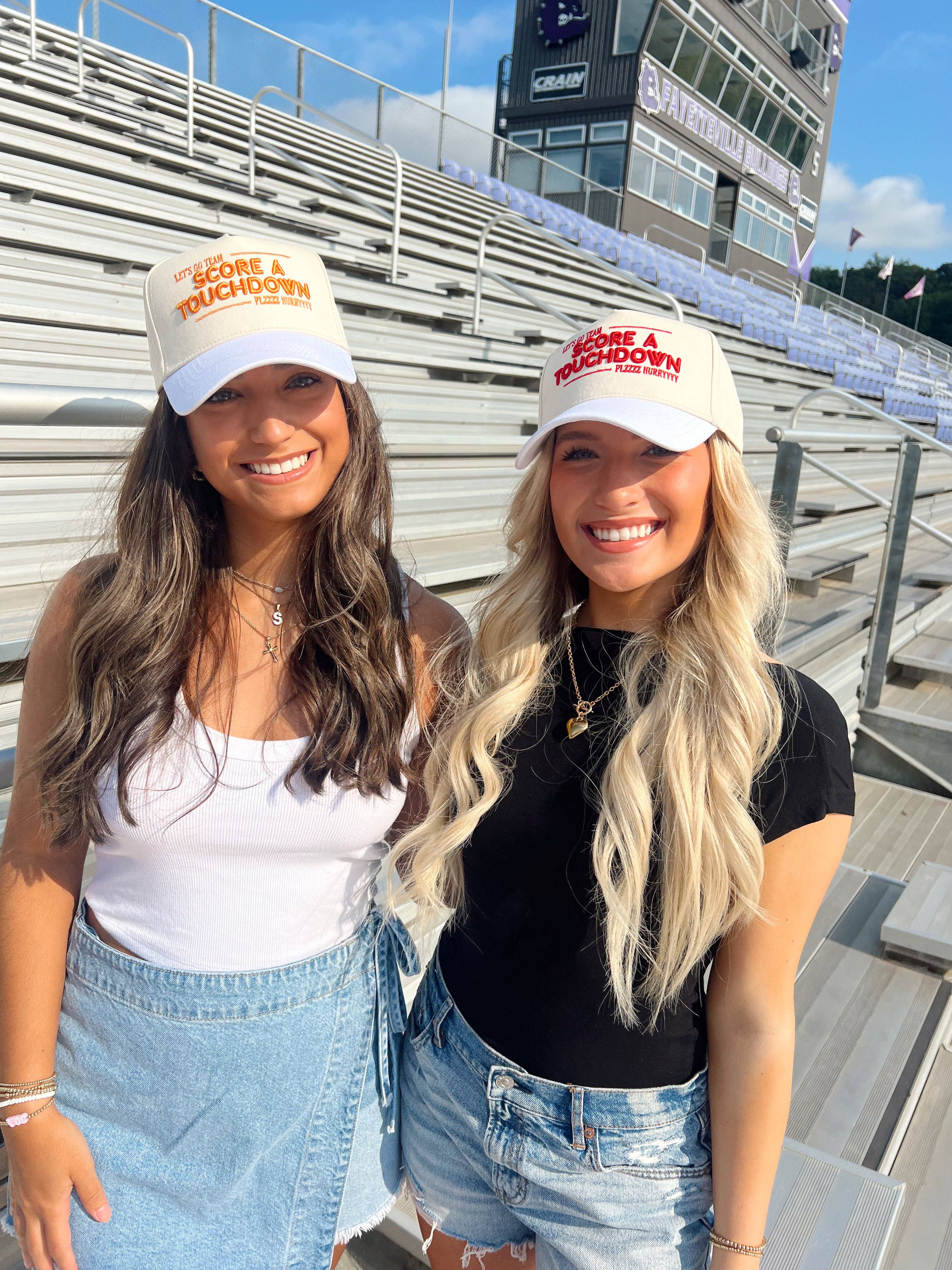 KENZKUSTOMZ - Wholesale Trucker Hat - Women's - Score a Touchdown Plz Hurry - White Vintage Trucker Hat3