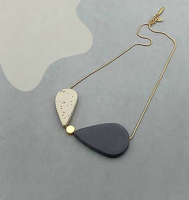 Cerámics & co - Wholesale Halskettinghanger - Ketting „Duo Gres”, Designer ketting, keramische ketting.3