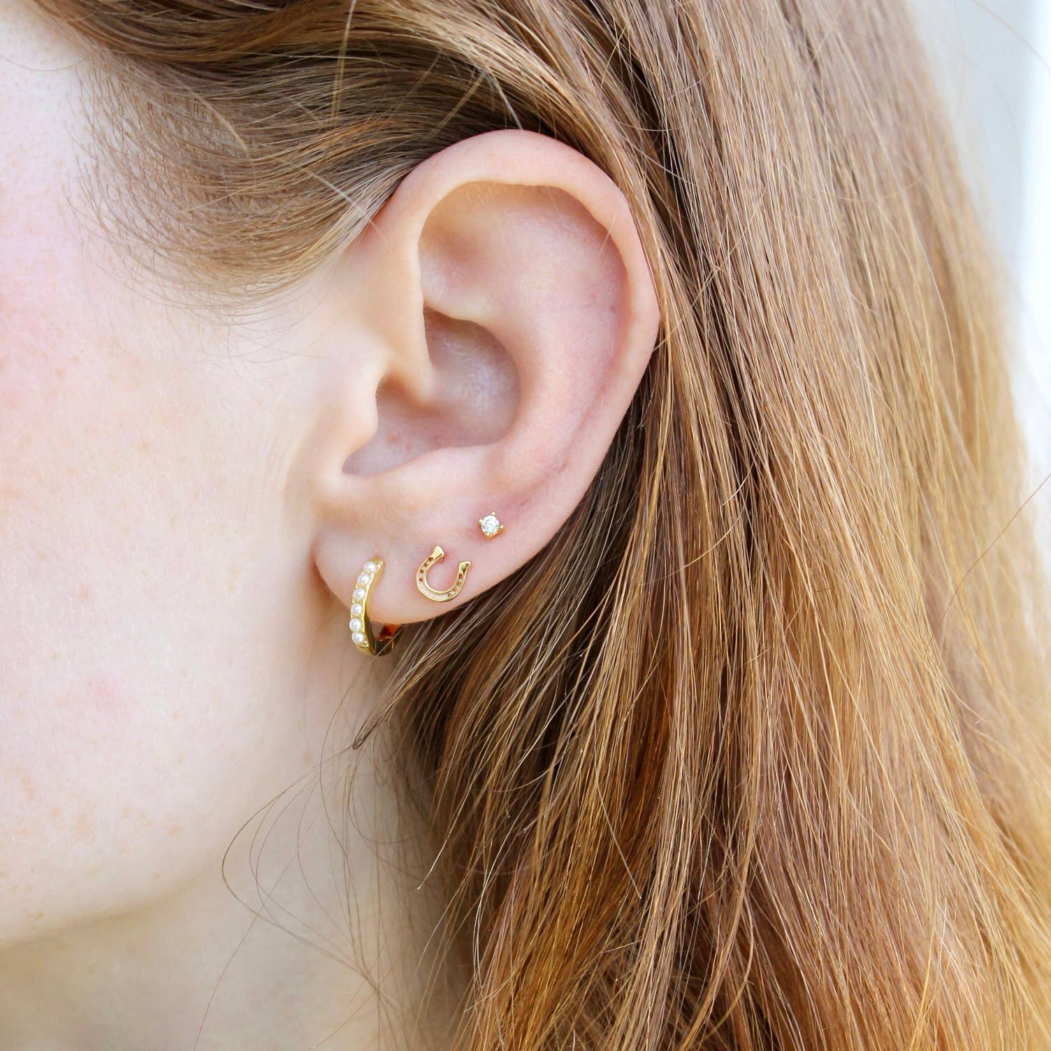 Kris Nations - Wholesale Stud/Post Earrings - Horseshoe Stud Earrings 18K Gold Vermeil | Sterling Silver Nickel Free Hypoallergenic Ships from CA1