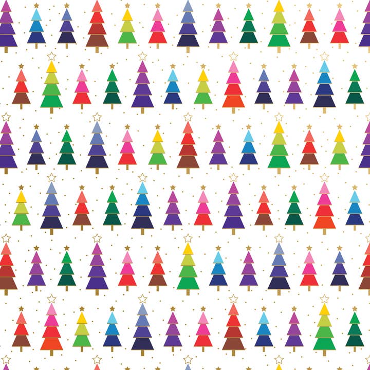 Jillson & Roberts - Wholesale Wrapping Paper Roll - Rainbow Trees Wrap - Jumbos CLOSEOUT