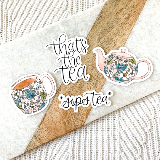 Elyse Breanne Design - Venta al por mayor Pegatina - Pegatina That's the Tea, 3 x 2.5 pulgadas3