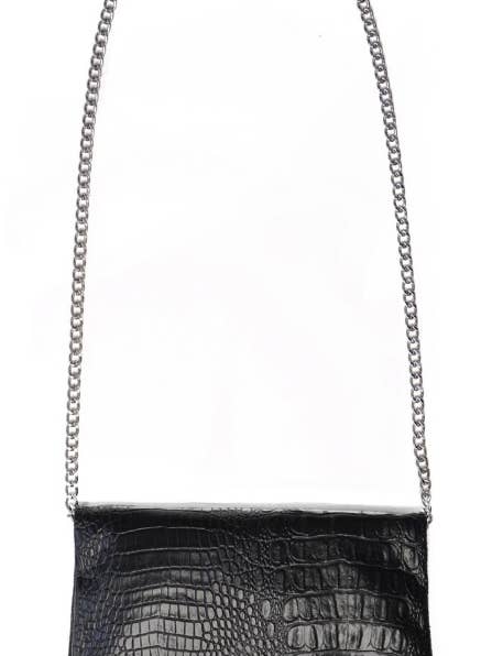 Bandoulière Croc Noir pour la vente par Stacy Kessler Accessories