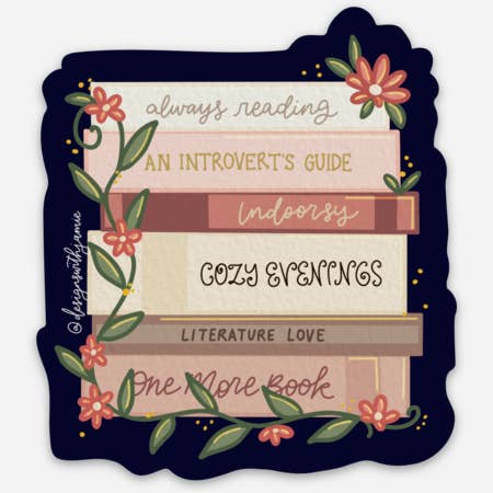 Bookstack Sticker for Readers for wholesale by Designs with Jamie