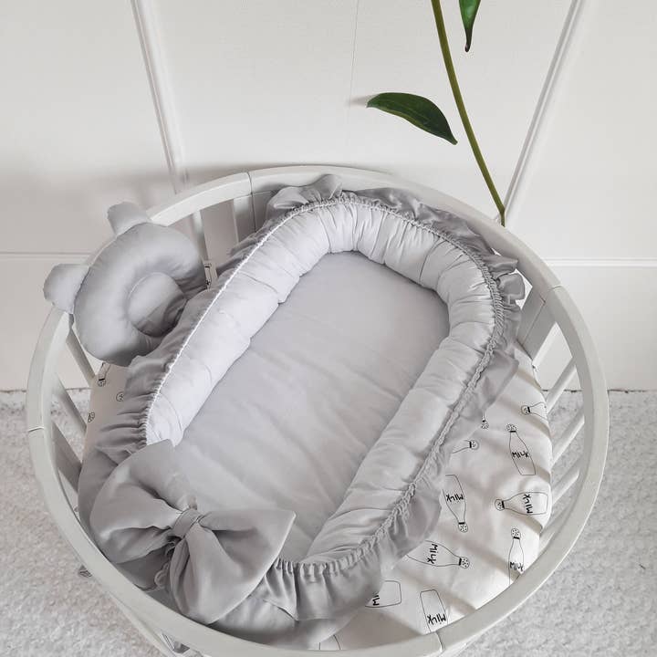 Allbright Kids - Vendita all'ingrosso Culla - Neonati - Nido per Neonati. BabyNest in Cotone + Ricamo Personalizzato. Cuscino in Regalo!13