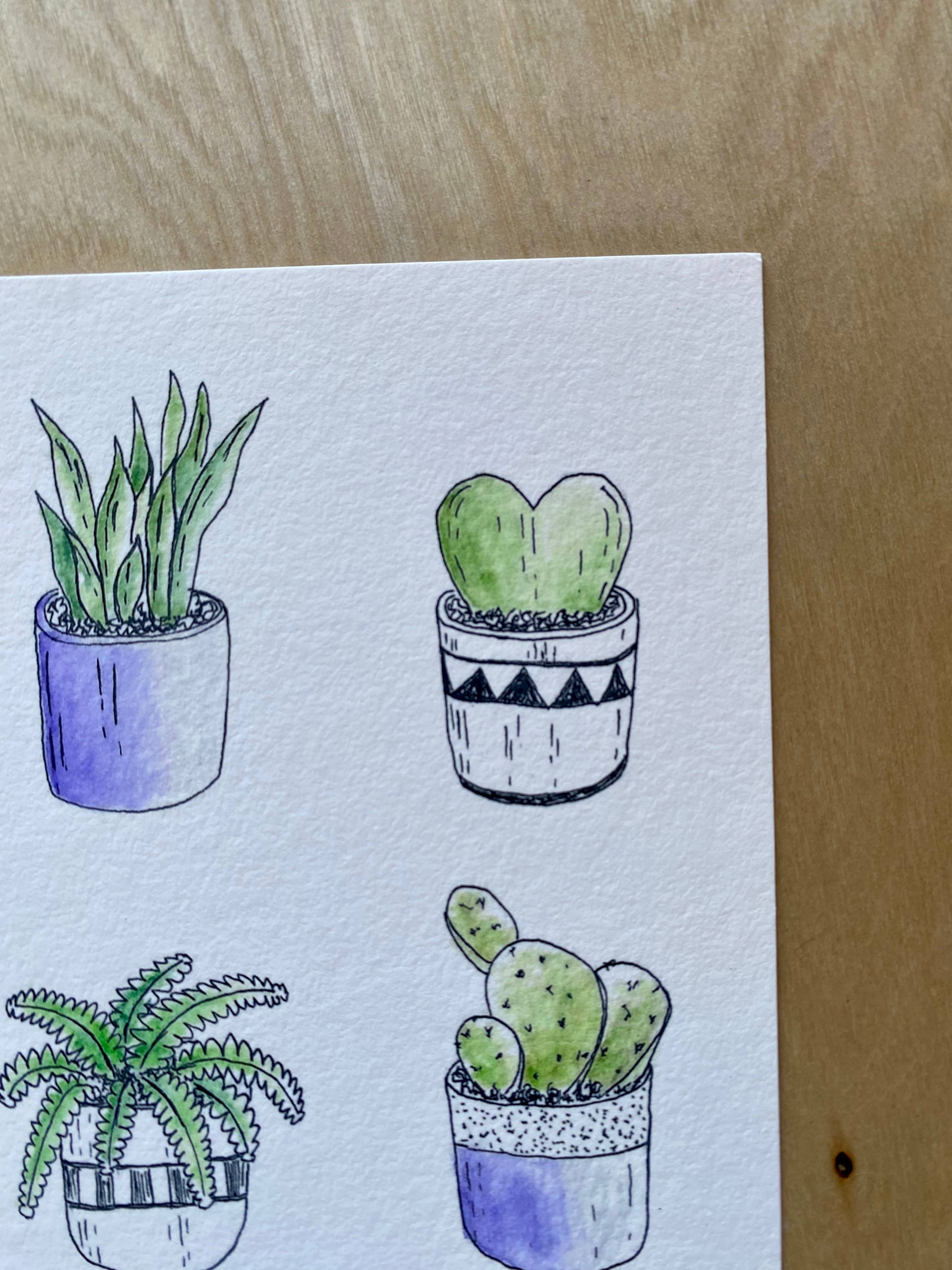 jcarp designs - Wholesale Art Print - Watercolor House Plant Art Print2