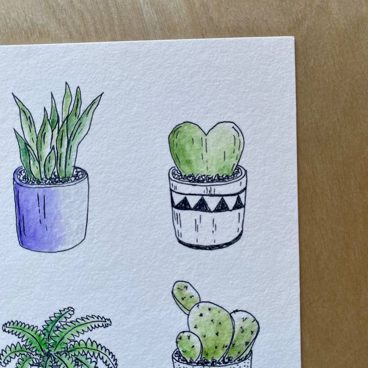 jcarp designs - Wholesale Art Print - Watercolor House Plant Art Print2