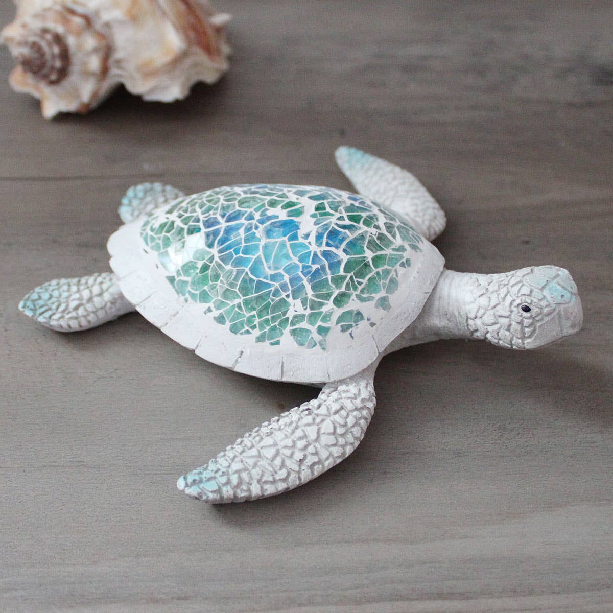 CB Home Collection - Wholesale Decorative Figurine - 6.25" Sea Turtle Blue and Green Mosaic Figurine3