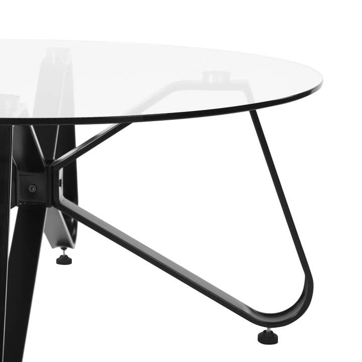 39F Inc. - Wholesale Coffee Table - Round Glass Coffee Table with Metal Legs