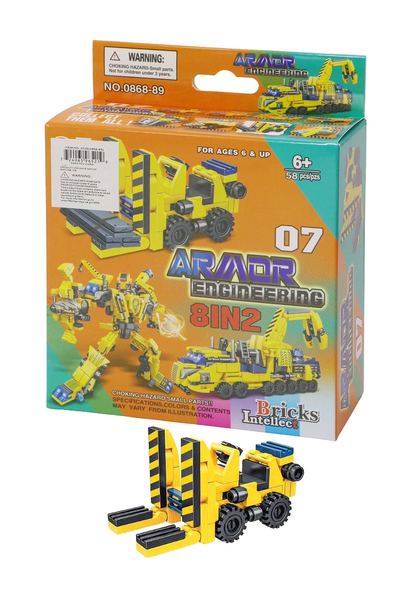 ASSORTED Construction Vehicle Diy Building Block - 8 Box for wholesale on Faire16