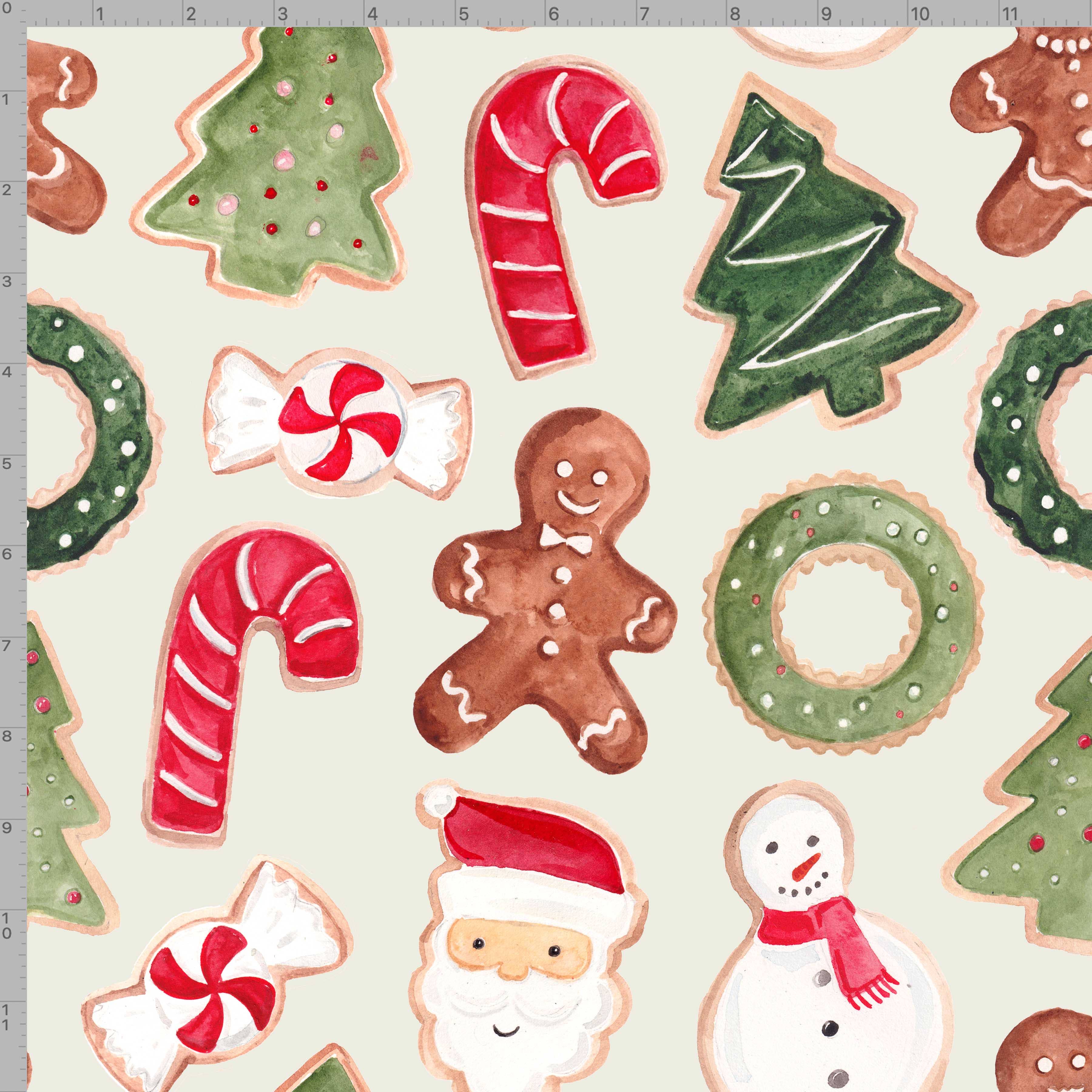 The Illustrated Life – wholesale Flat wrap – Christmas Cookie Print Wrapping Paper Sheets1