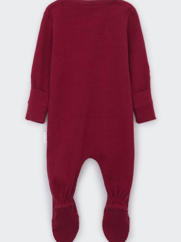 DreamBuy - Vendita all'ingrosso Pigiamino - Neonati - Tutina da notte con zip rossa bordeaux1