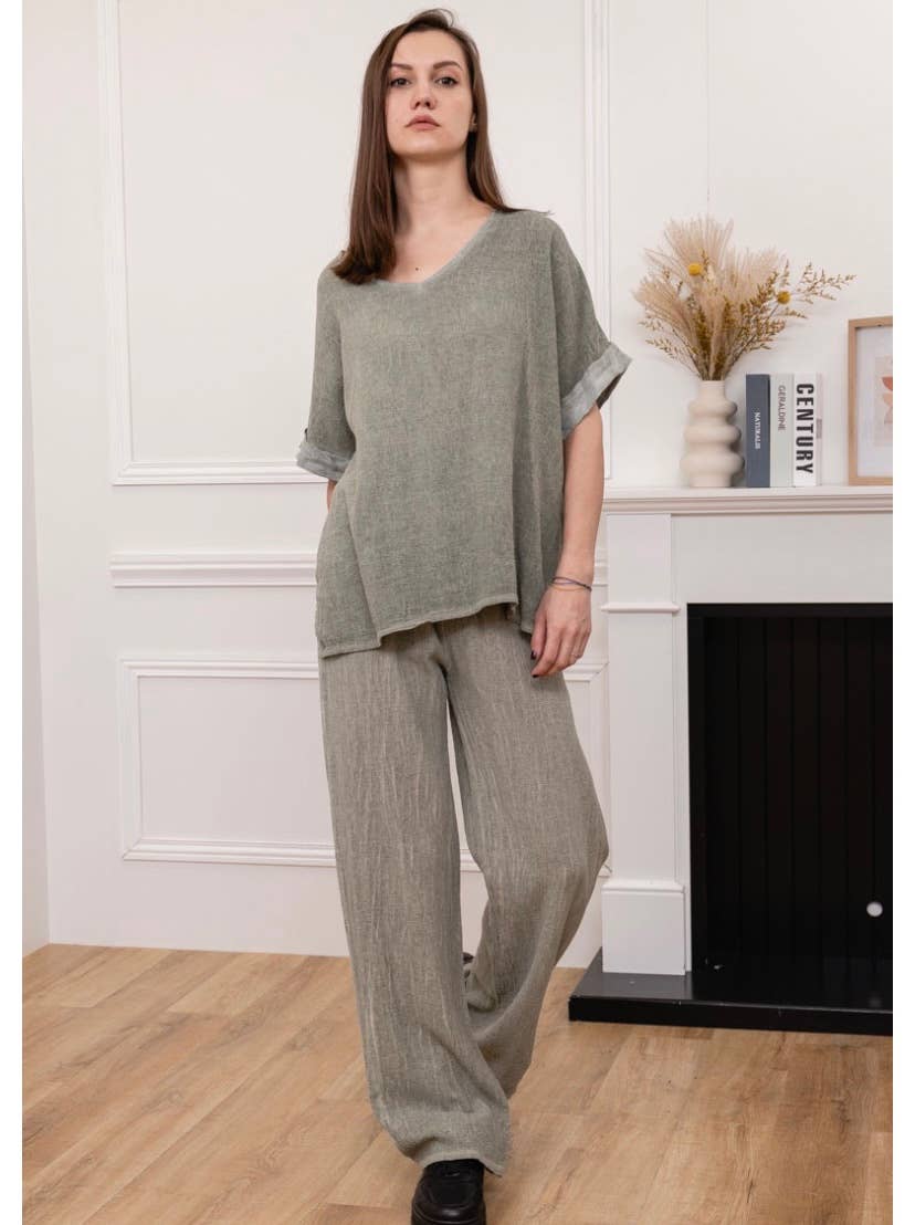 LINEN & COTTON HOUSE – Blusa - Mulher por atacado – Camisa de algodão e linho tamanho único18