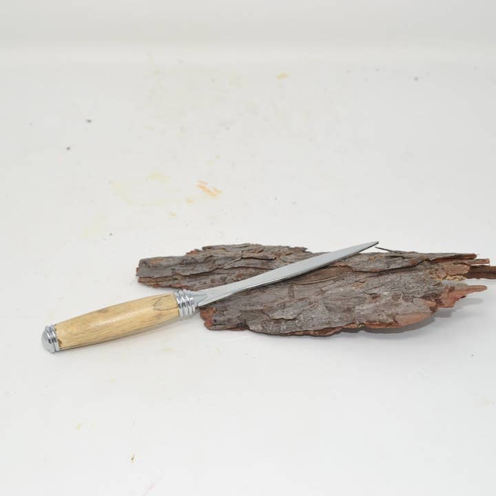 Abrecartas de madera hecho a mano con forma de carpe que se puede personalizar para venta al por mayor de Huizbirn