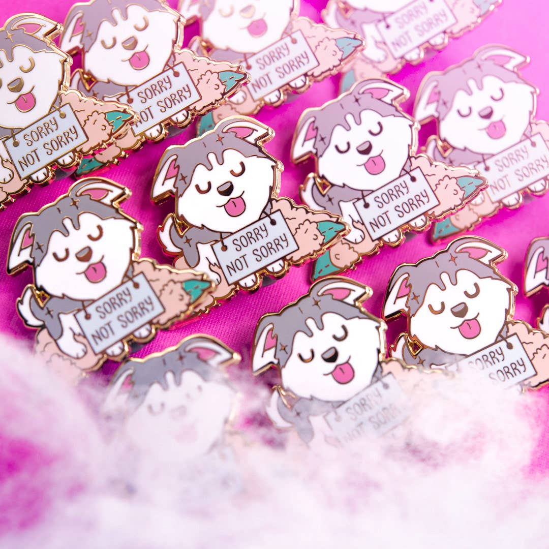 Flair Fighter - Wholesale Lapel Pin/Button - "Sorry Not Sorry" Enamel Pin - With 2 Pin Backs

6