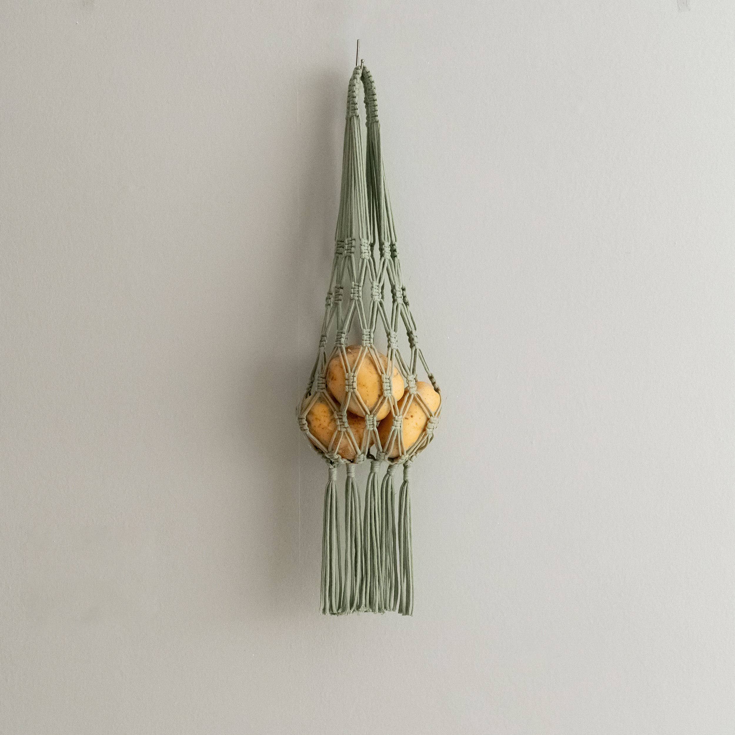 BeanDaikon – wholesale Fruktkorg – Boho Makramé Frukthållare Hängande Korg I667