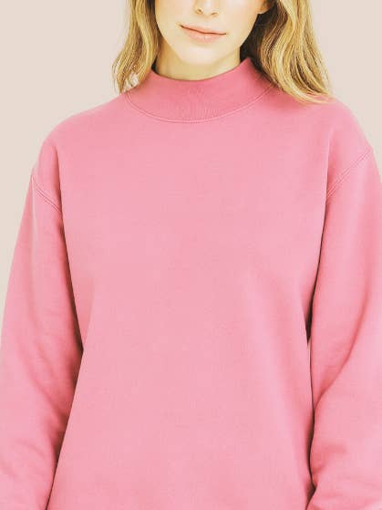 Sweat-shirt à col montant, rose clair pour la vente par GRACE+EMMA by Southern Grace