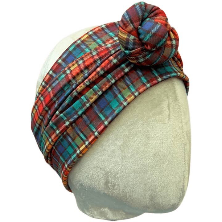 Diadema de Envoltura de Cuadros Bram para venta al por mayor de The Sassy Olive Handmade Headbands