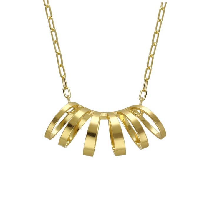 Briseida short necklace with white crystal in Silver for wholesale by Victoria Cruz